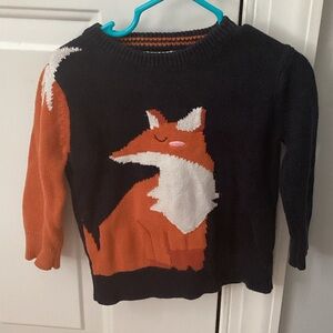 Cat & Jack Black and Orange Fox Sweater